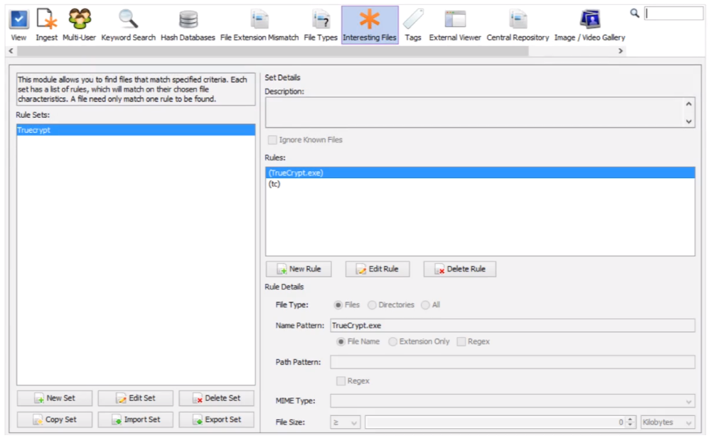 Autopsy Interesting Files Configuration