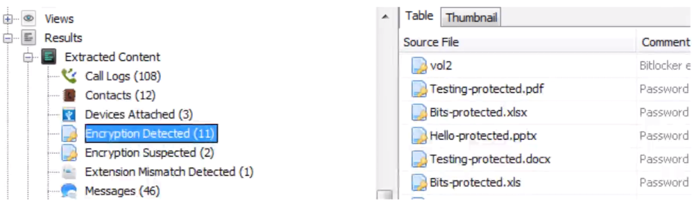 Autopsy Encryption Detection Results
